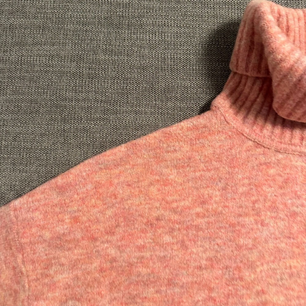 Whistles Turtleneck Sweater Women Medium Pink  Marl Knit Oversized - Picture 4 of 9